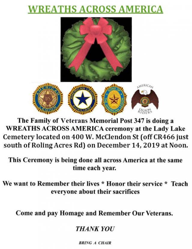 Florida Squadron 347 hosts Wreaths Across America ceremony Legiontown